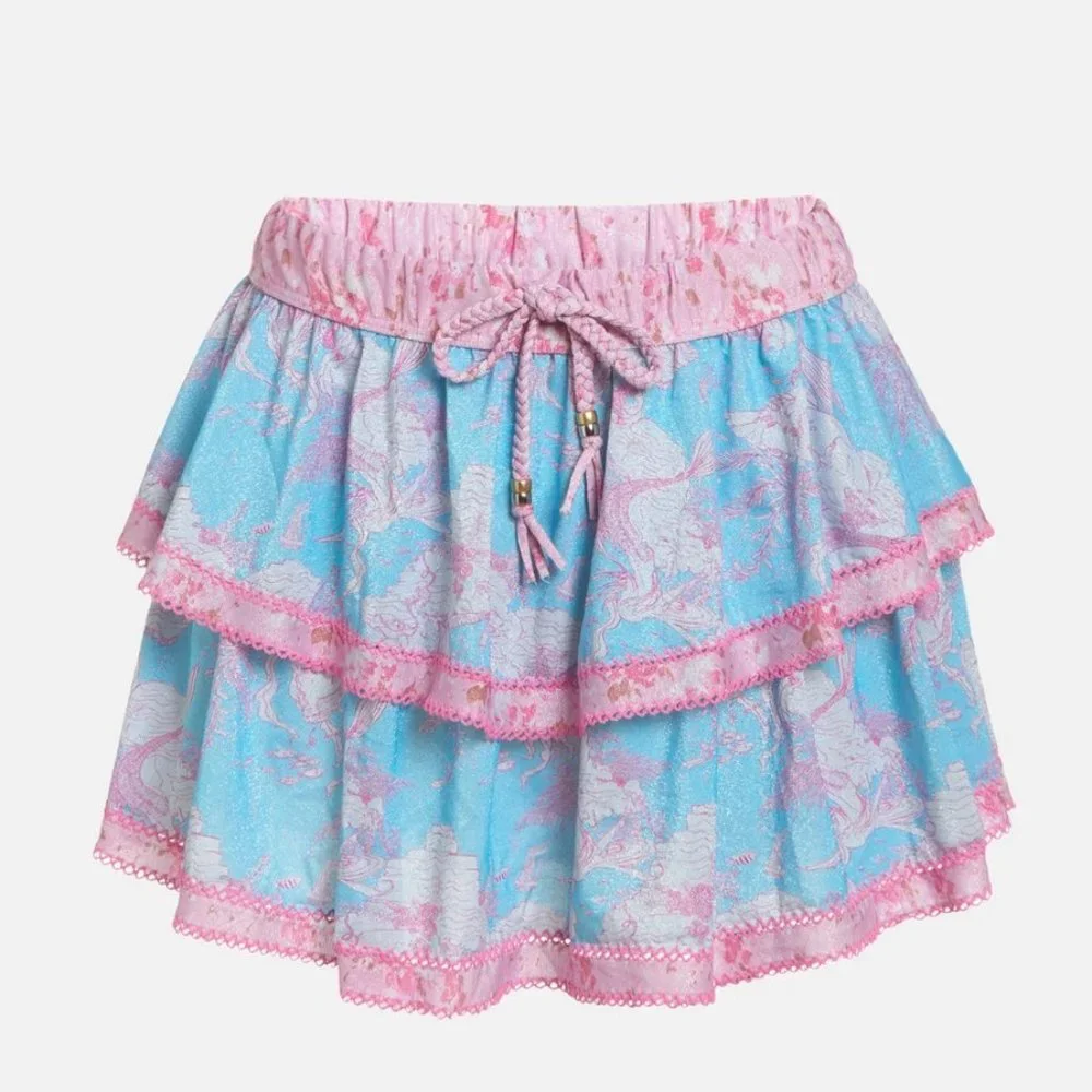 LoveShackFancy x Hurley Under The Sea Tiered Mini Skirt